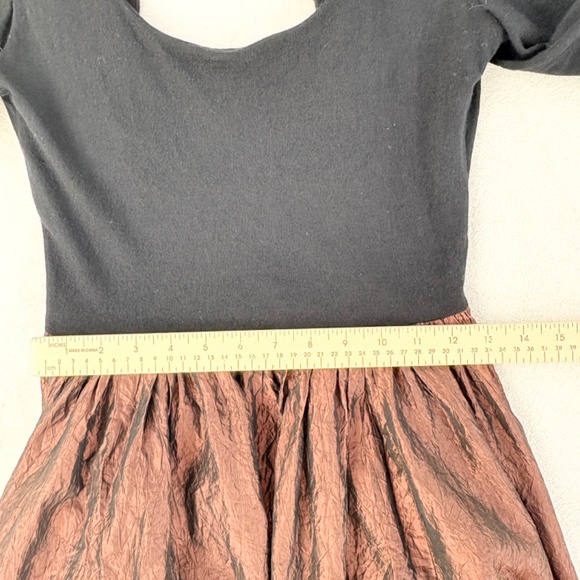 VTG 80s RICKI LANG for Nuit Ball Gown Woven Crinkled-Skirt Whimsigoth Womens 12 - Picture 5 of 16